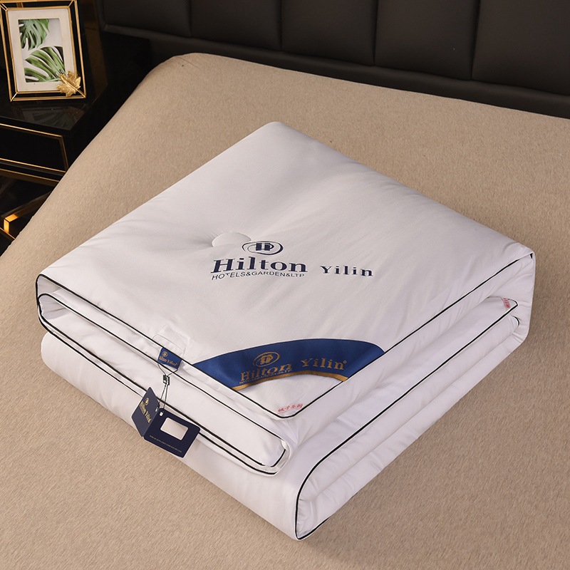 希尔顿蚕丝被全棉桑蚕丝礼品被子空调被冬天加厚春秋冬被四季被芯