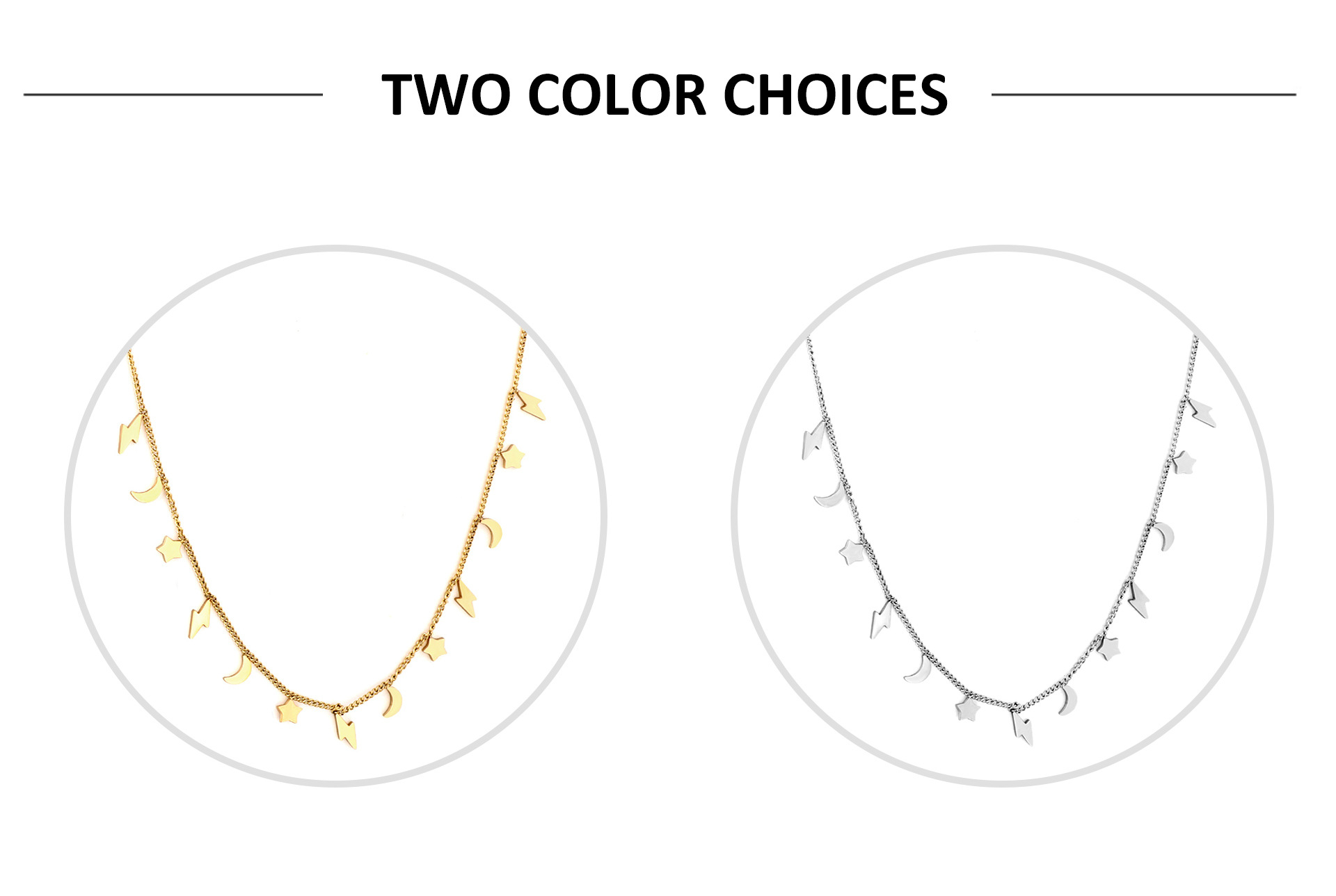 Fashion Devilu0027S Eye Star Stainless Steel Chain Necklace