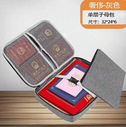 Document organizer bag, oxford cloth, multi‑layer or lockable, card & passport holder
