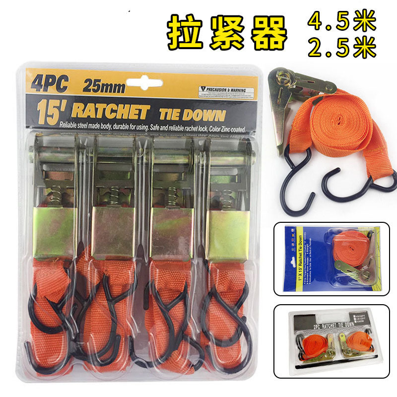 厂家直销棘轮式汽车货物涤纶捆绑带拉紧器捆绑器亚马逊速卖通