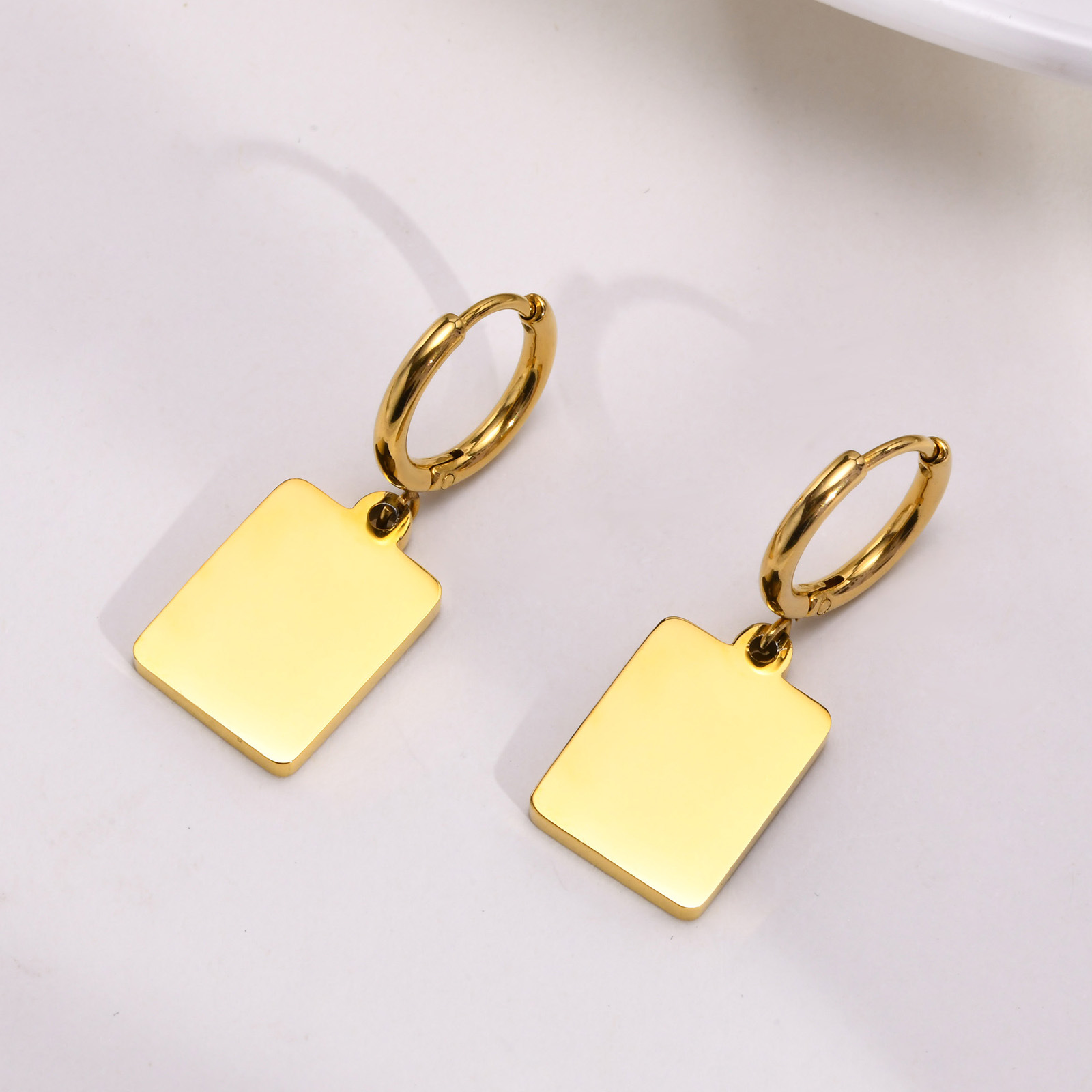 Simple Style Letter Stainless Steel Plating Dangling Earrings 1 Piece
