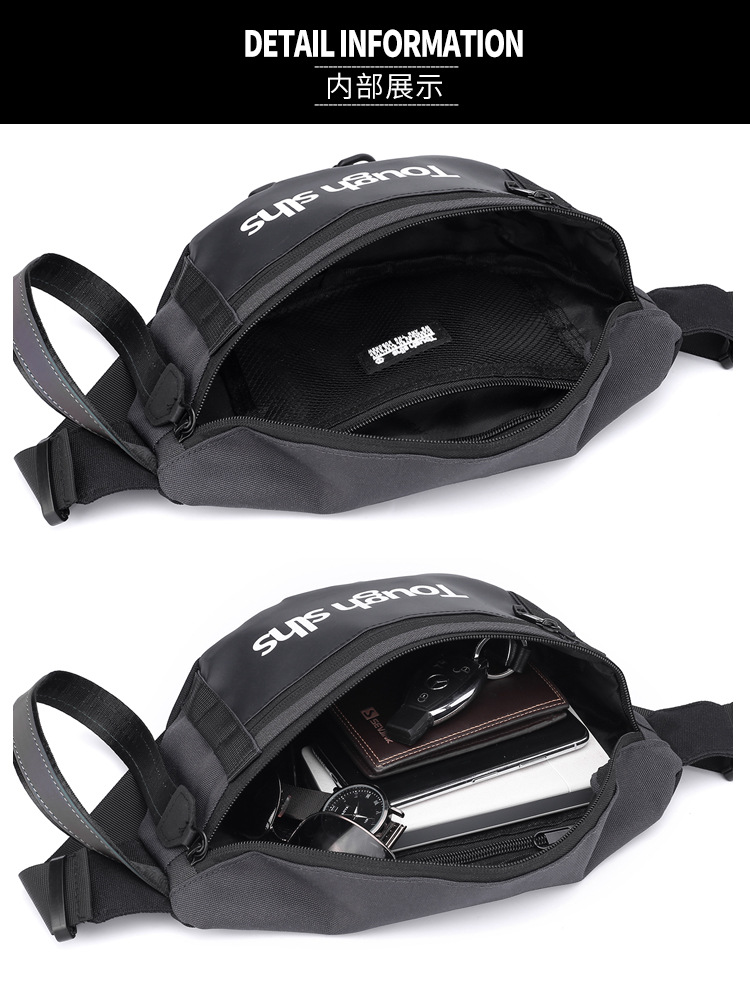 Wholesale of new men's and women's trendy waist bags, outdoor laser reflective chest bags, fashionable street crossbody bags and sports waist bags undefined