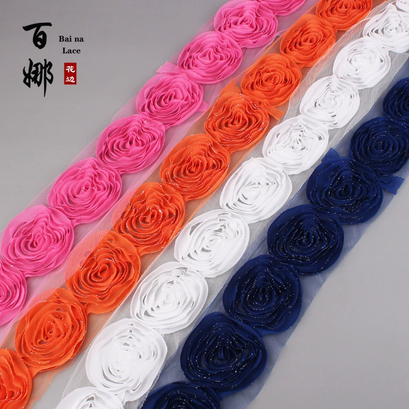 Baina кружевная шифоновая трехмерная Цветочная сетка шасси цветок штрих-код сумка для защиты окружающей среды одежда детское кружево DIY украшения и так далее