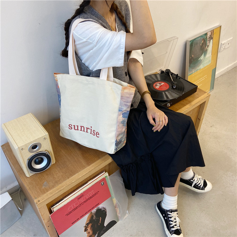 【 In Stock 】09251 Japanese-style simple design large-capacity student single-shoulder bag, Korean-style Instagram shopping bag undefined