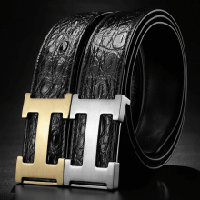 高端男士真鳄鱼骨皮裤腰带高档轻奢商务个性鳄鱼皮骨男款腰带大牌