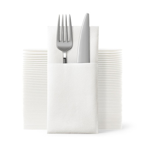 Factory disposable pocket cutlery bag tissue paper hotel western restaurant placemat banquet colorful dust-free napkin wholesale