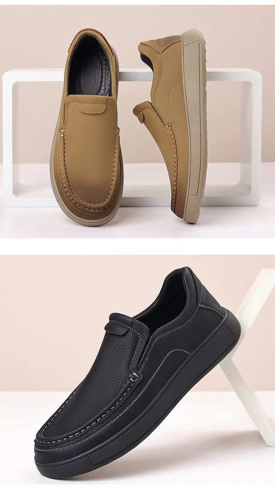 Giày da nam cổ thấp buộc dây phong cách Anh, đế bằng thoáng khí — 7706 bộ giày lười màu kaki, 7706 bộ giày lười màu đen, 7706 kaki, 7706 màu đen chi tiết 21