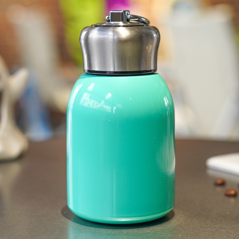 Cross-border mini lindo pequeño gordo Ding304 taza de aislamiento de acero inoxidable de doble capa vacío portátil anillo de bolsillo taza
