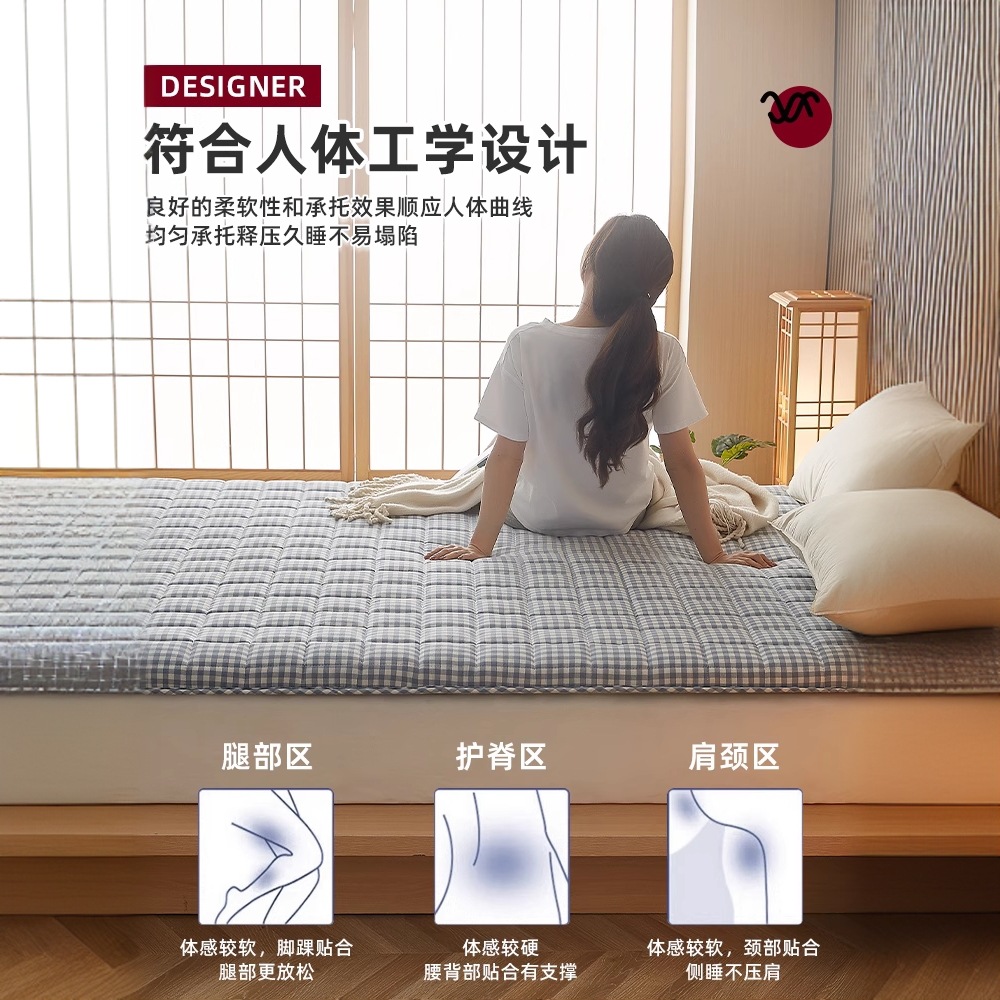 Colchón de algodón, cubierta, cojín suave, dormitorio doméstico, tatami, dormitorio de estudiantes, colchón individual para alquilar