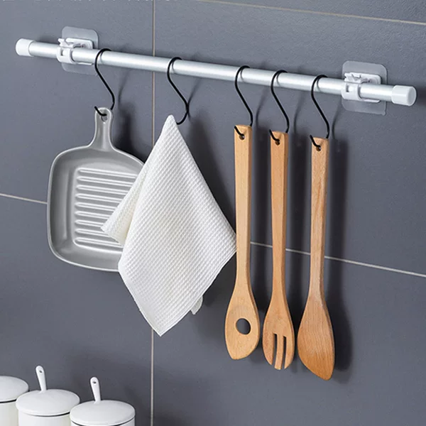 Manufacturer's In-Stock No-Drill Curtain Rod Holder, Shower Curtain Hook, Telescopic Rod Bracket, Door Curtain Rod Fixer