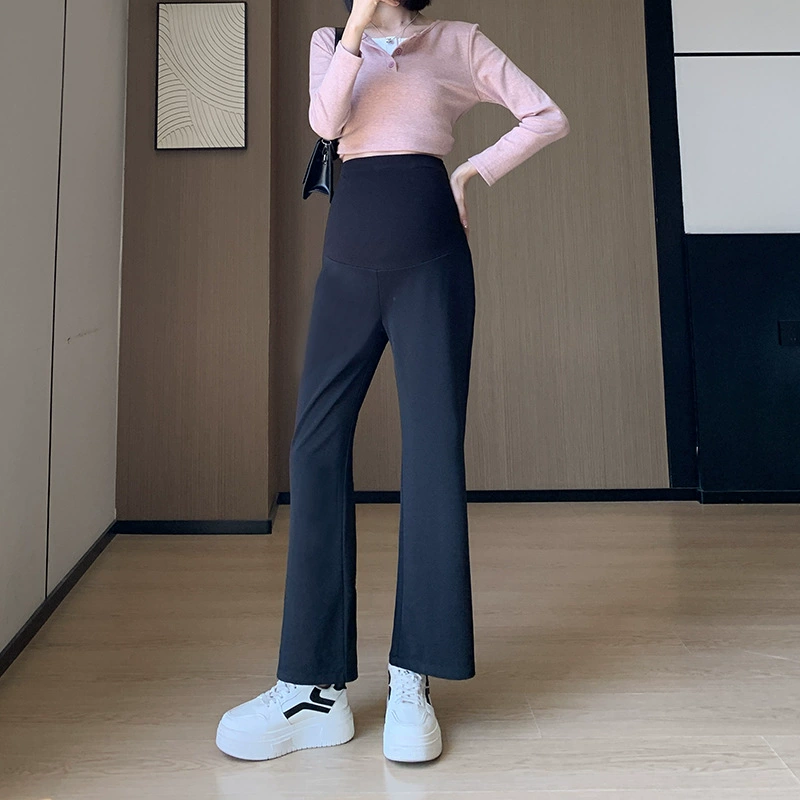 Брюки для беременных весной и осенью носить тонкие микро-рог, укороченные брюки для беременных осенью и зимой