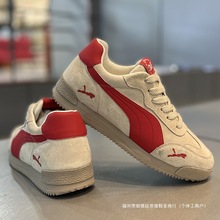 男鞋2025年新款秋季复古翻皮潮流百搭德训鞋软底运动上班休闲板鞋