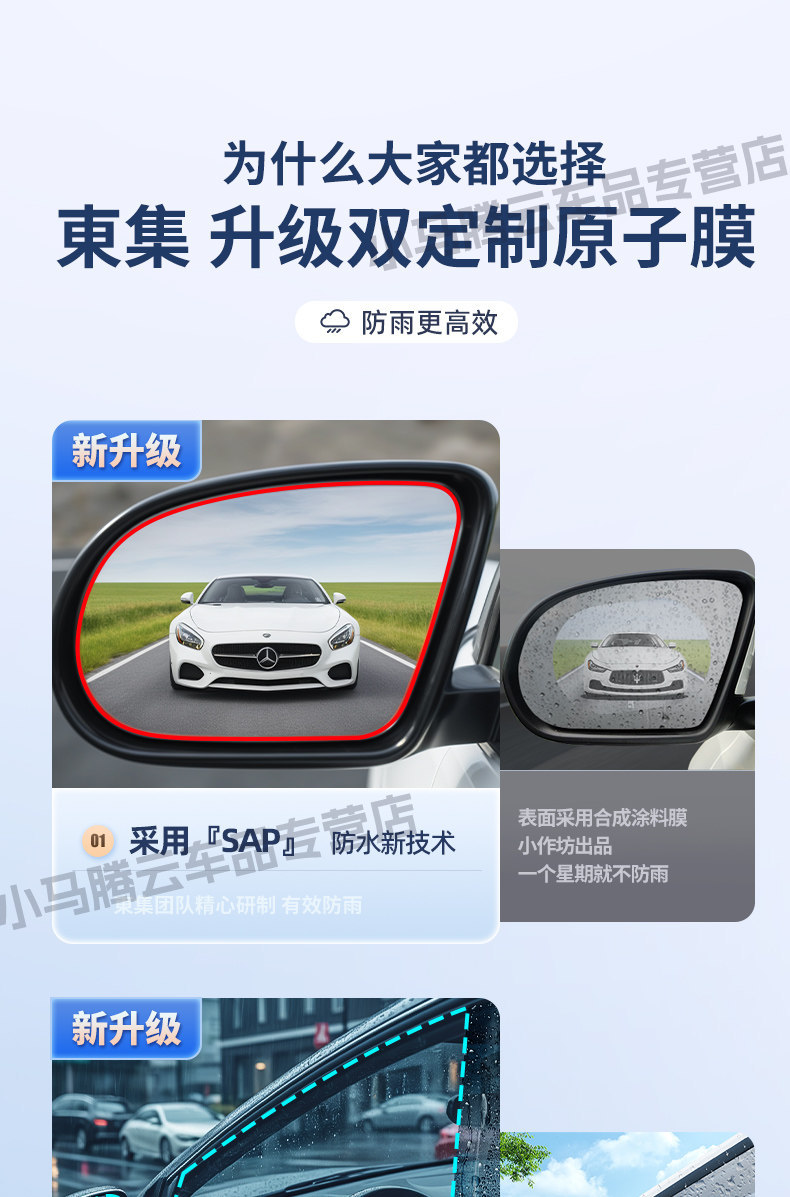 Rearview Mirror Rain-Proof Film, Car Window Anti-Rain Reflective Waterproof Film, Rainy Day Essential, Side Window Glass High Definition