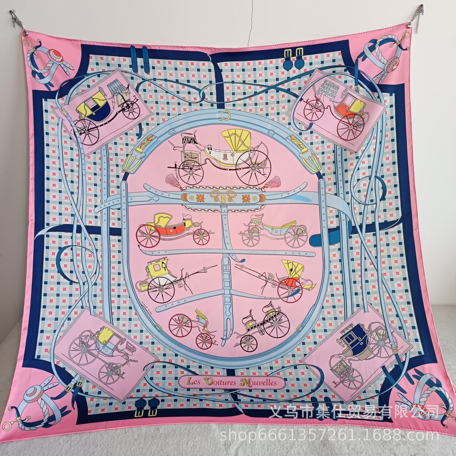 Bufandas de seda de moda europeas y americanas transfronterizas bufandas elegantes de alta calidad lujosas impresión de letras de seda impresión caliente en el extranjero