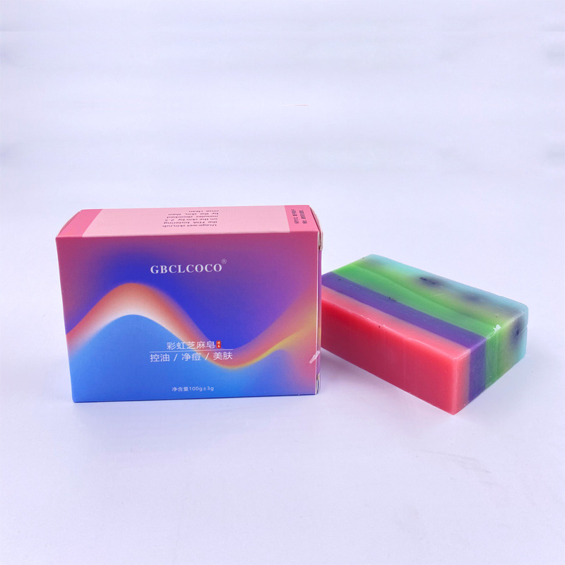 Face Rainbow Soap 100g Cleansing Soap Children's Handmade Essential Oil Soap Factory Wholesale Supports One Piece Shipping