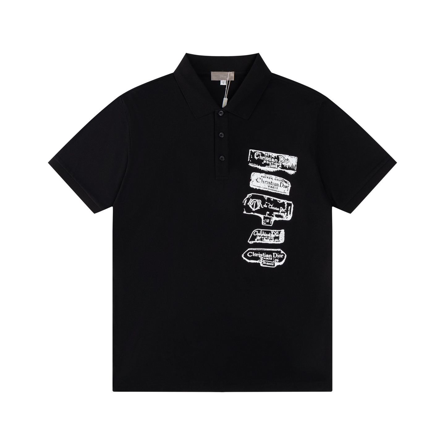 European Cross-Border Exclusive Summer New High-Version D Brand Printed New Turn-Down Collar Patchwork Polo Shirt Short-Sleeve Men