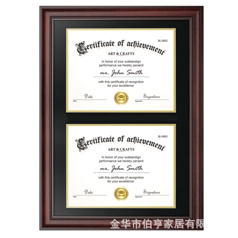 Wooden Three-Dimensional Picture Frame for Financial Certificates, Diploma Display Frame, Graduation Honor Certificate Display Frame, Cross-Border Hot Selling