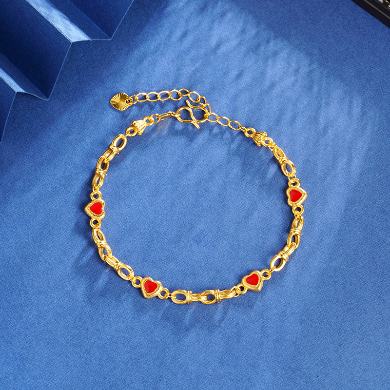 Vietnam Sha Jin lujo ligero goteo de aceite amor pulsera de alta calidad nicho femenino no se desvanece joyería suministro transfronterizo