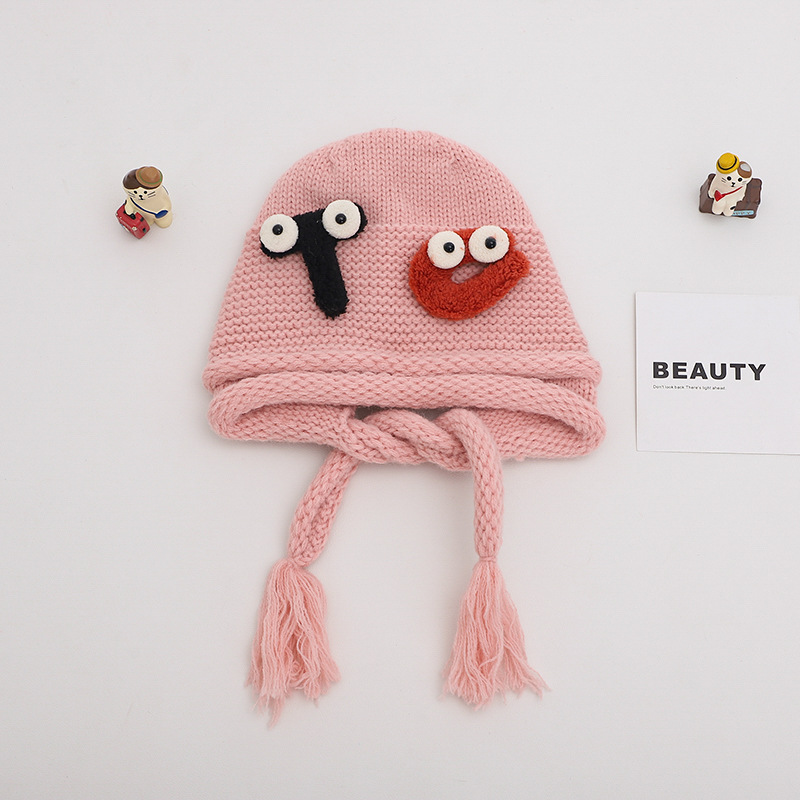 Sombreros infantiles otoño y invierno nuevos bonitos multicolor caliente para hombres y mujeres bebés sombreros de lana a prueba de viento