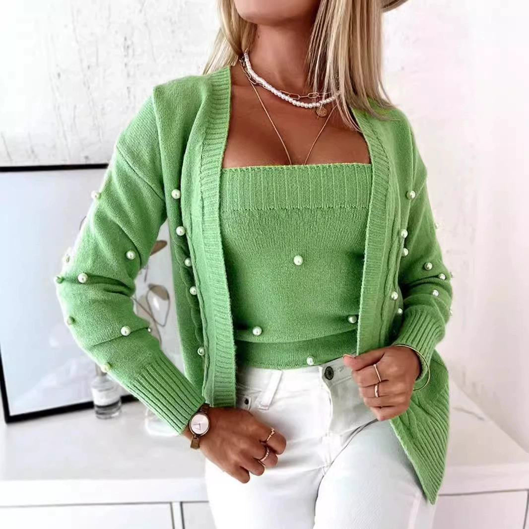 Внешняя торговля Трансграничная Европа, Европа и Амазонка производителей кардигана Короткая куртка жилет из двух частей трикотажный свитер весна и осень