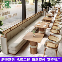 泰式餐厅桌椅咖啡厅主题餐厅靠墙卡座融合料理店西餐厅茶楼卡座