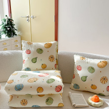 全棉抱枕被子两用高档车载午休毯空调被二合一多功能纯棉靠垫靠被