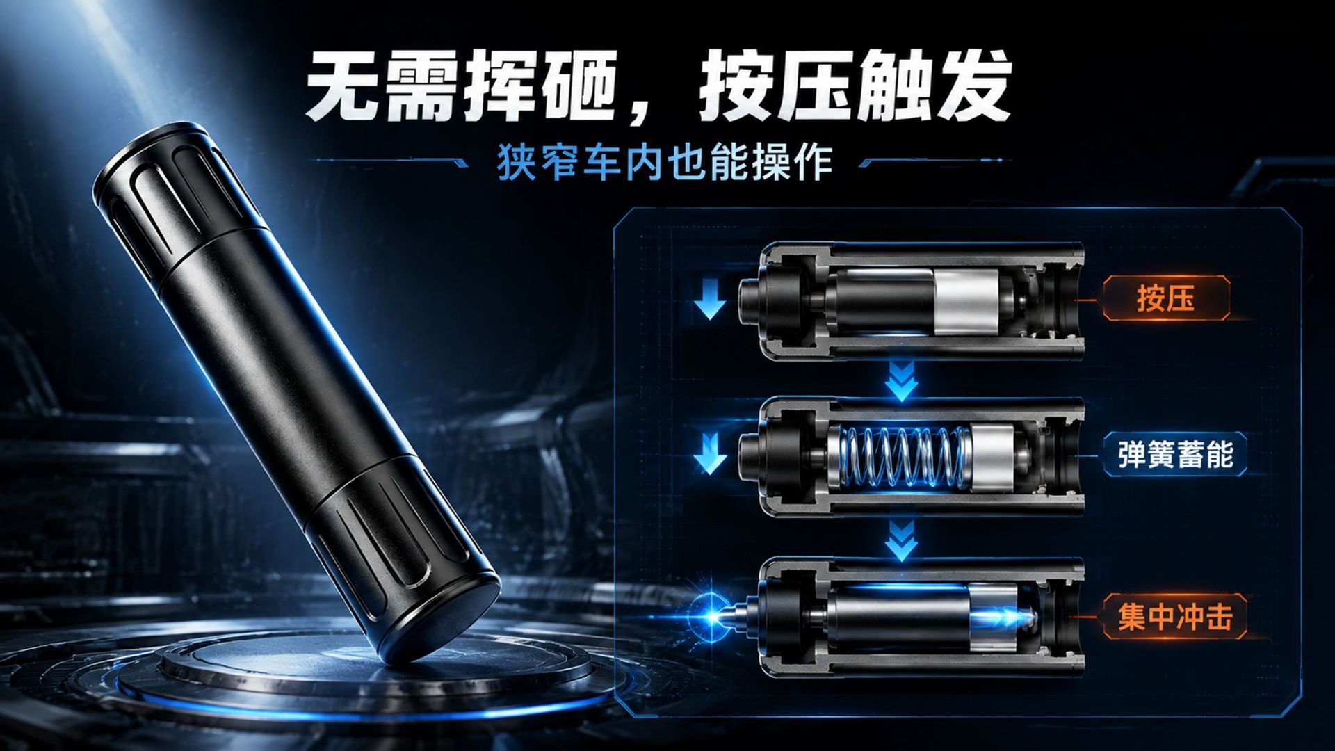Cross-border safety hammer, customizable with logo, window-breaking hammer, aluminum alloy, multi-functional, easy-to-use for breaking windows in vehicles, manufactured for export