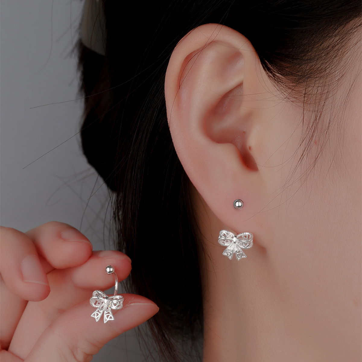 1g Weight 925 Sterling Silver Ear Needle Material Drop Earrings, Ear Studs Classification 1 Pair Quantity Daily Occasion 925 Sterling Silver Material Bow Knot Pattern All Seasons Season Women's Gender Plating Design Elegant, Simple Style Style 1 Pair 925 Sterling Silver 925 Sterling Silver Earrings Bow Knot Drop Earrings Ear Studs 11