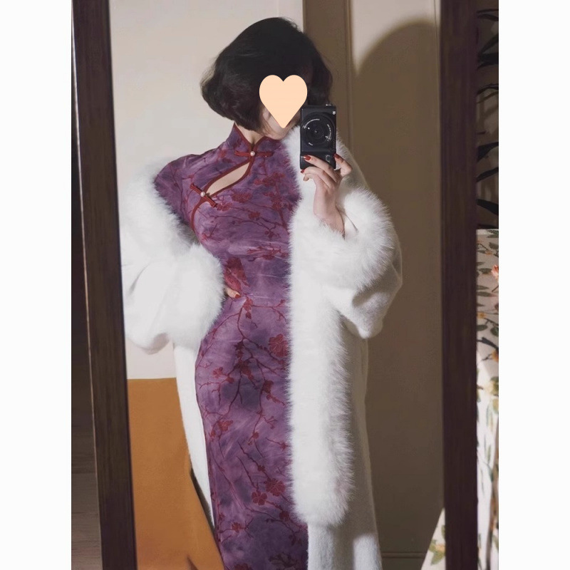 Purple lightweight cheongsam
