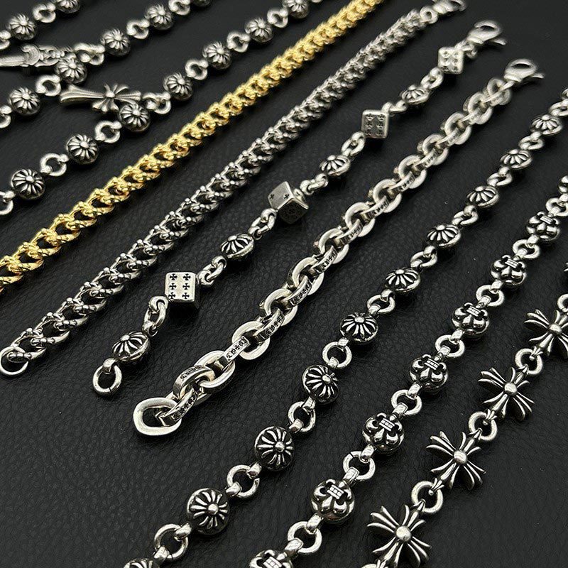 Ch Trendy Brand Crow Heart Bracelet with Thick Lettering, Cross, Dice, Scout Flower Bracelet, Couple Style, Factory Wholesale for Foreign Trade Ch Trendy Brand Crow Heart Bracelet with Thick Lettering, Cross, Dice, Scout Flower Bracelet, Couple Style, Factory Wholesale for Foreign Trade