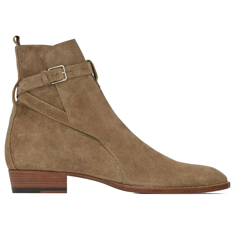 Трансграничная Внешняя торговля Европейские и американские ботинки CHELSEA BOOT CHELSEA мужские летние кожаные ботинки Martin с острым носком и пряжкой