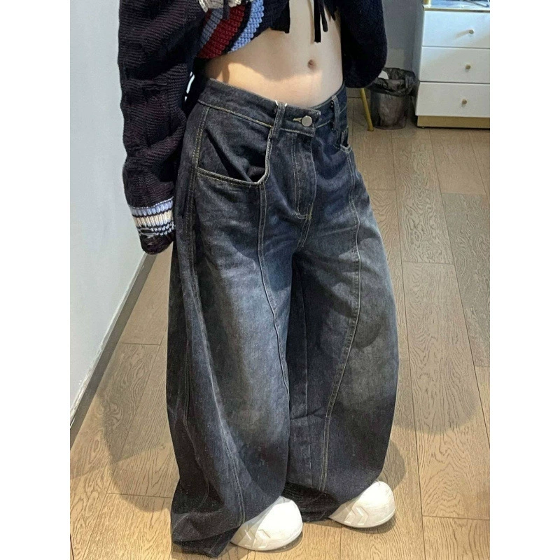 Джинсы ретро loose-fit, американский стиль, большого размера, широкие