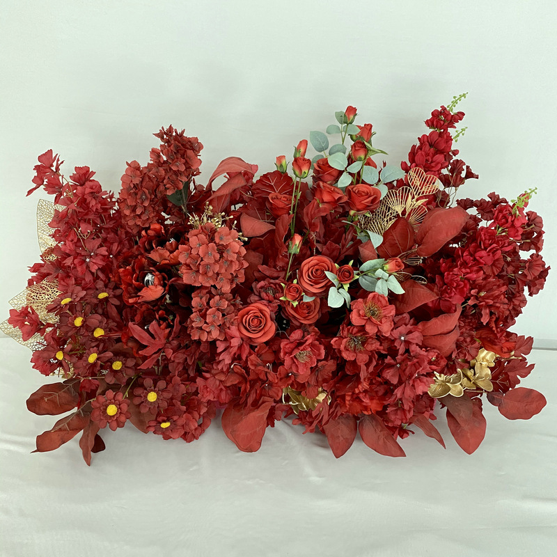 Red artificial flower foreign peony rose rose hotel Road lead decoration plastic fake flower red theme wedding Red artificial flower foreign peony rose rose hotel Road lead decoration plastic fake flower red theme wedding
