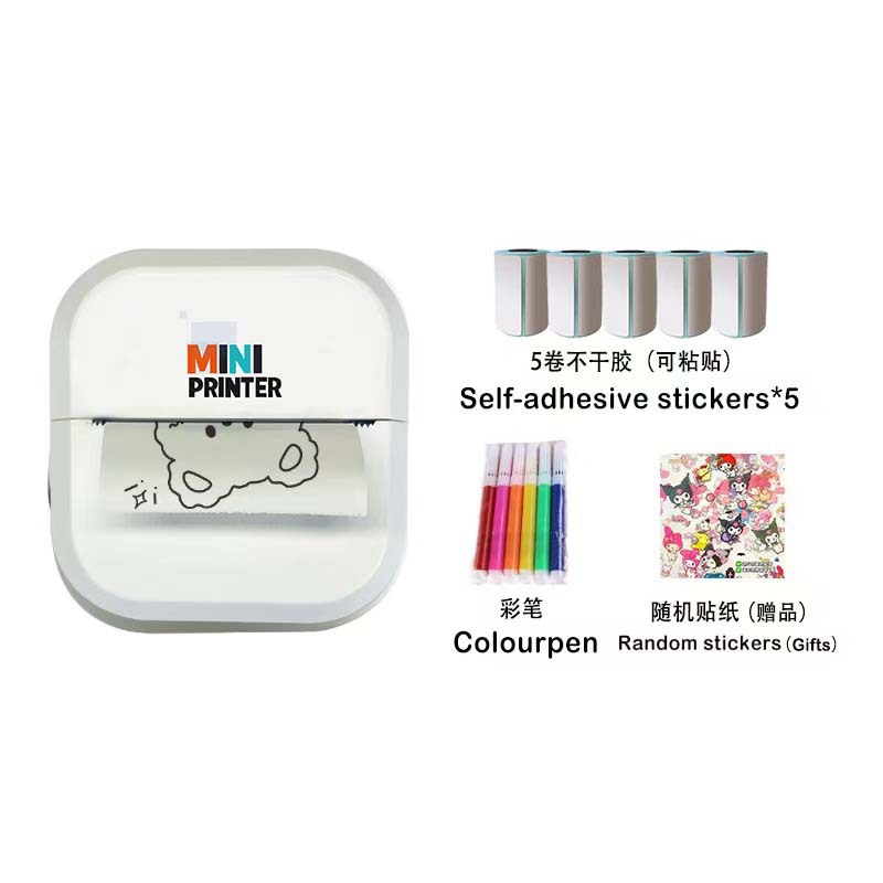 P1 흰색(붙이는 종이 1롤 포함) + 붙이는 종이 5롤 + 색펜 + 랜덤 스티커