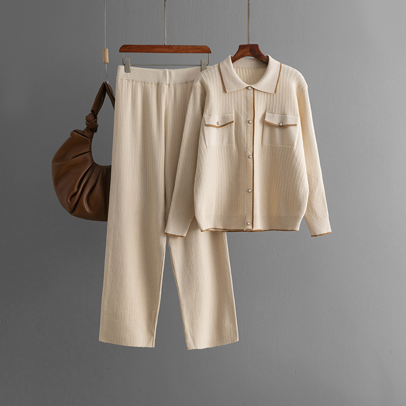 700g Weight Long Sleeve Sleeve Length Viscose fiber Fabric Type Pant Co-ord Set Sets Type 2 Pieces Set Quantity Daily Occasion Turndown Neckline Loose Fit Type Color Block, Stripe Pattern Winter, Autumn Season Women's Gender Button Design Casual Style Daily Women's Casual Color Block Stripe Viscose Fiber Button Pant Co-ord Set Pants Sets 7
