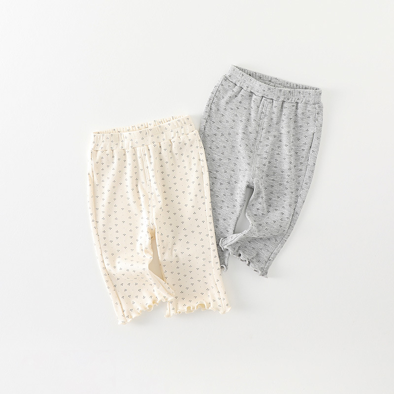 Girls' Summer Thin Leggings 2026 New Style Baby Versatile Pants Children's Pants Stylish Nine-Point Pants for Babies Class a