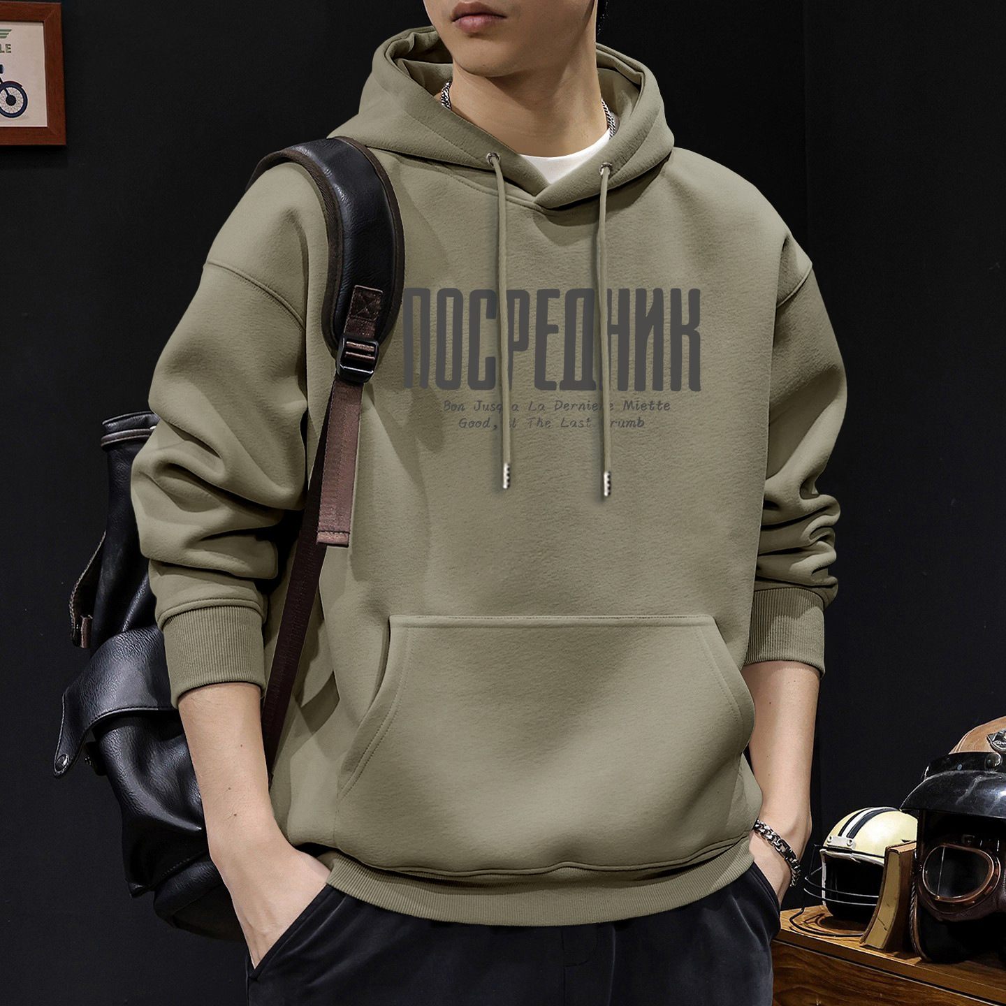 Suéter hombre encapuchado primavera y otoño estilo americano pesado pesado invierno más chaqueta de terciopelo nuevo abrigo de hombre de otoño