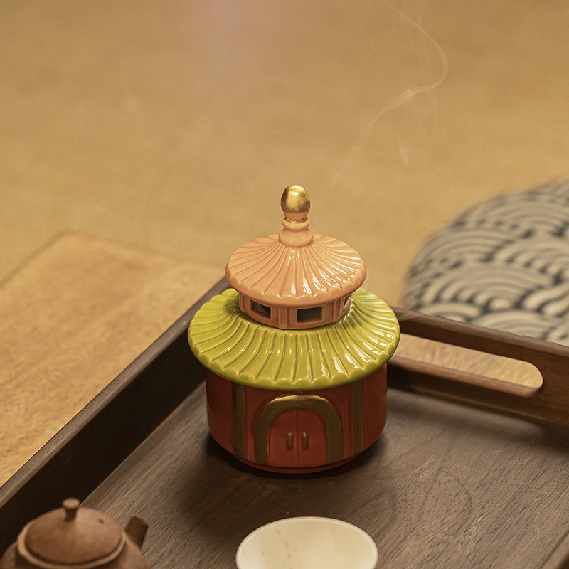 Temple of Heaven ceramic incense burner incense set home sandalwood agarwood incense indoor incense line incense insert incense seat aromatherapy furnace