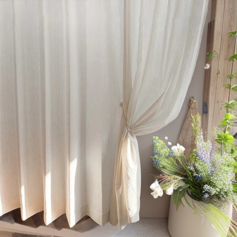 Migu Linen Chenille Yarn Curtains with a Light Luxury Texture, Vintage Blended Curtains Specifically for Homestay and Hotel Projects