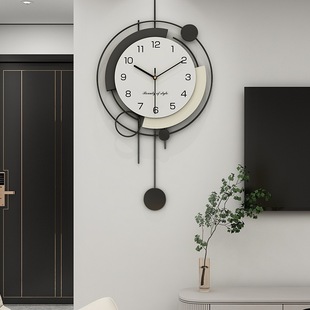 Clock Wall Clock Living Room 2025 New Accessible Luxury Style Modern Atmospheric Silent Entrance Popular Wall Clock