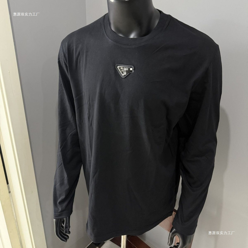Triangular Metal 280g High-Quality Lettered Fashion Brand Long-Sleeve Crew Neck Unisex Casual T-Shirt Base Layer Triangular Metal 280g High-Quality Lettered Fashion Brand Long-Sleeve Crew Neck Unisex Casual T-Shirt Base Layer