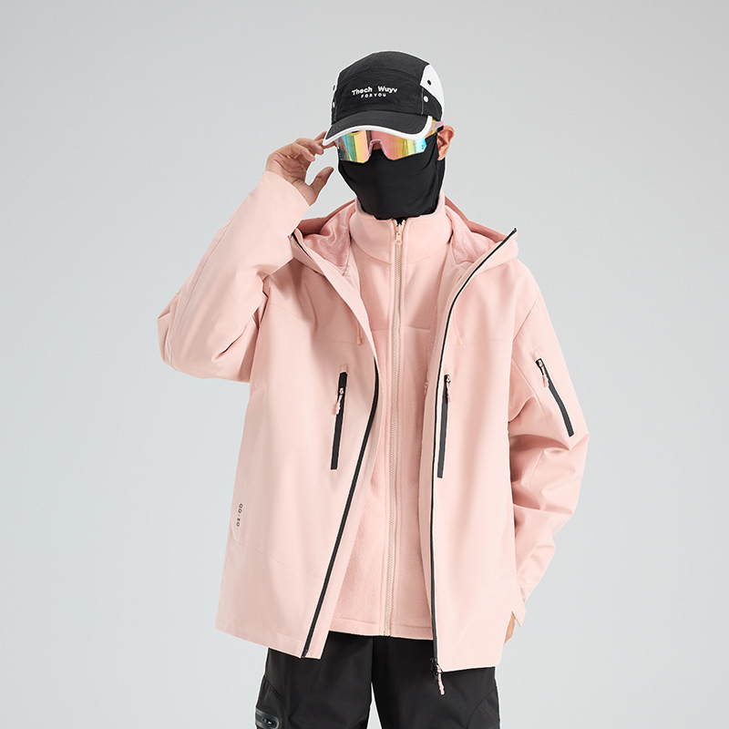 冲锋衣三合一可拆卸情侣两件套户外登山防风防水秋冬季夹克外套|undefined