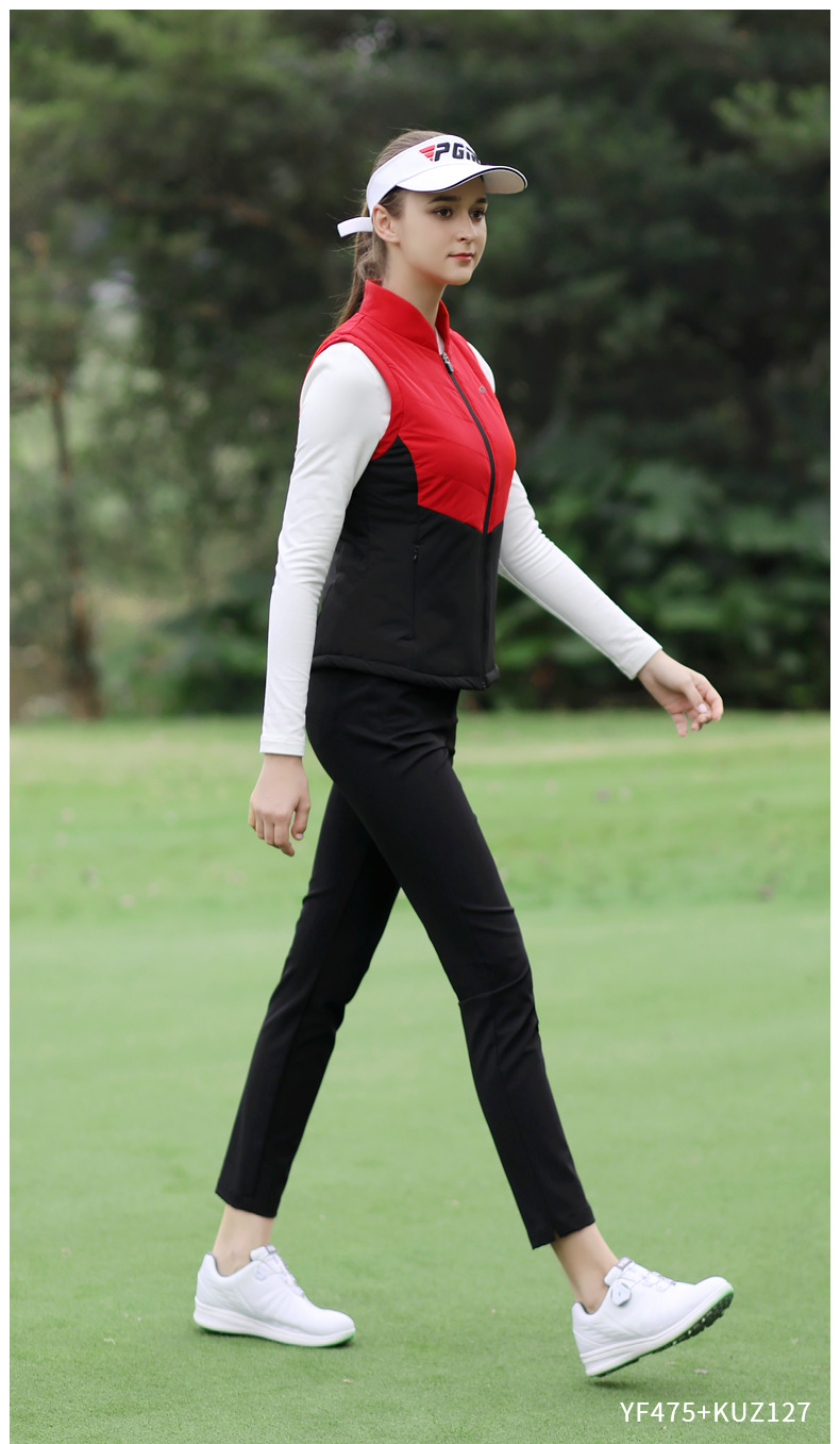 Áo gi lê nữ golf mẫu mới thu đông PGM — Yf475-trắng Đen [thêm bông], Yf475-đỏ Đen [thêm bông], Yf475-kaki Đen [thêm bông] chi tiết 6