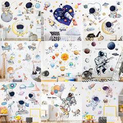 Aike Amazon Space Planet Astronaut Cartoon Wall Sticker Children's Room Kindergarten Background Self-Adhesive Paper
