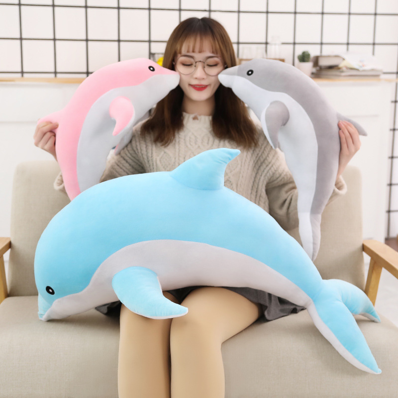 海豚公仔抱枕毛绒玩具可爱海洋动物抓机娃娃儿童玩偶活动礼品批发