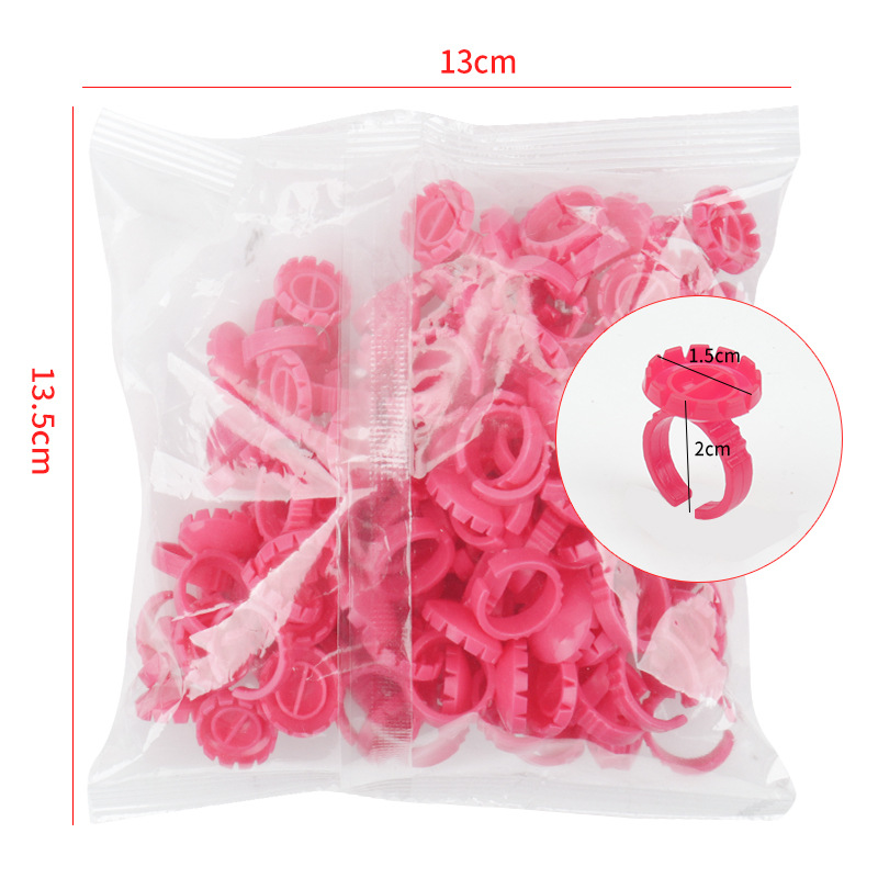 Venta al por mayor de pestañas postizas injertadas taza de anillo de goteo de pegamento 100/paquete de hermosas pestañas flor taza de anillo herramienta de bandeja de pegamento
