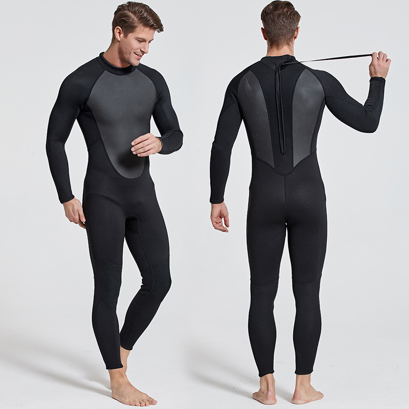 鲨巴特连体潜水衣3mm湿衣保暖防寒浮潜服冬泳衣潜水服男款冲浪服|undefined
