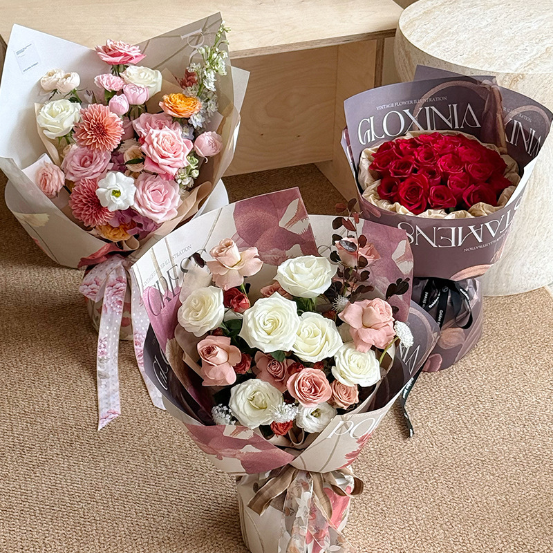 Huaxi Yu Meiyi Qixi día de San Valentín flores de papel de embalaje ramo de flores diy regalo florista de papel de embalaje de flores image 4