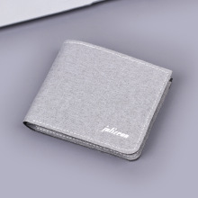 男士帆布钱包男款钱夹折叠美金包短款超薄男皮夹子两折wallet man