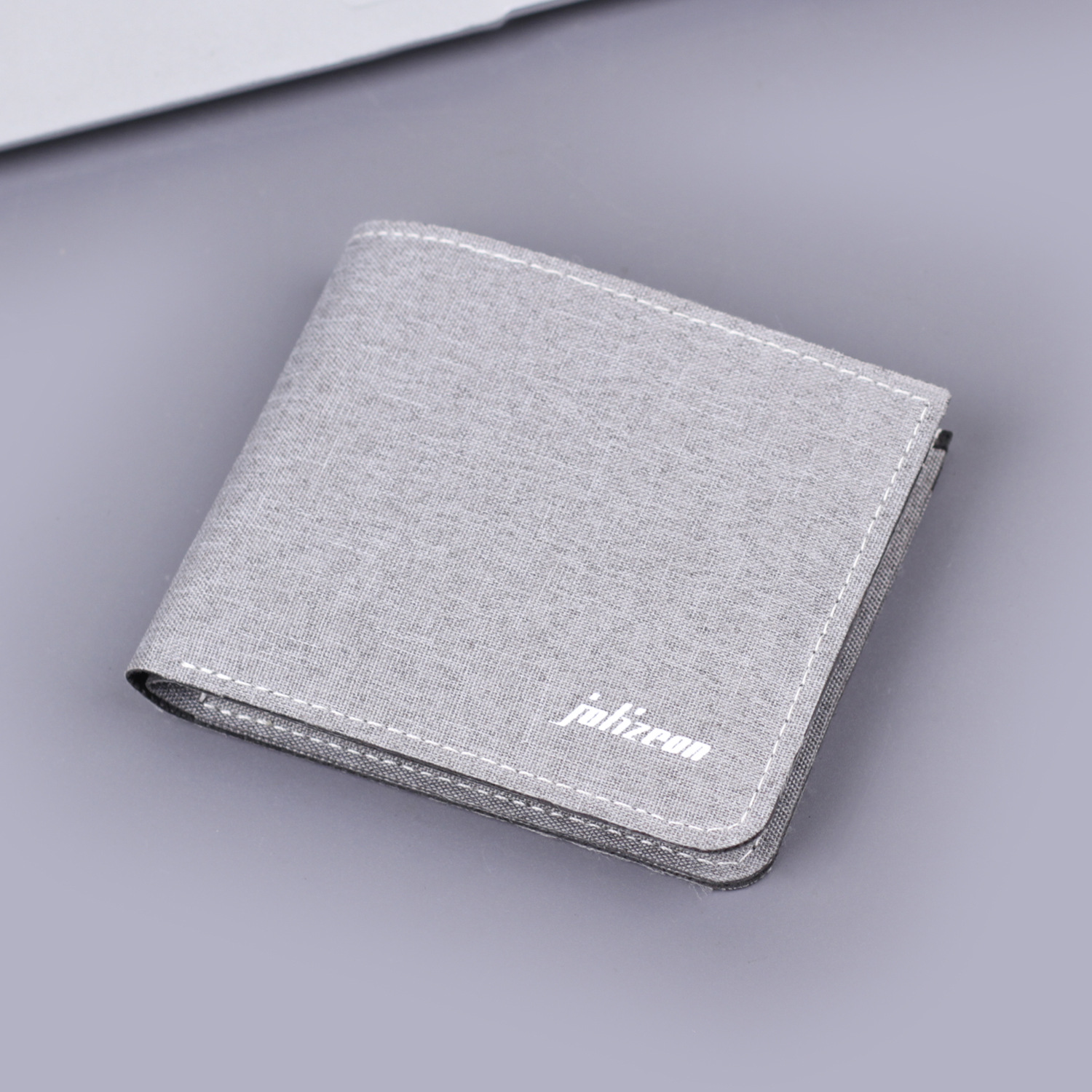 Cartera de lona de hombre cartera plegable bolso de dólar corto ultra delgado cartera de cuero de hombre doble cartera hombre